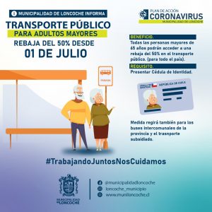 Lee más sobre el artículo Adultos mayores tendrán rebaja del 50% en el pasaje del transporte público desde julio.