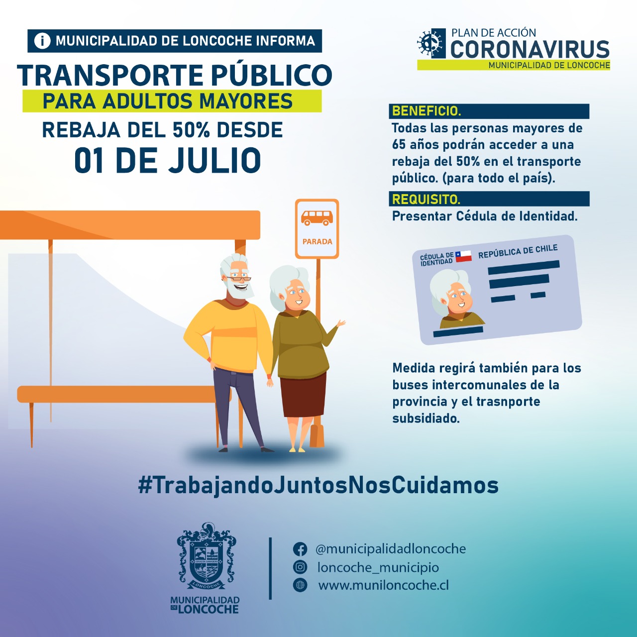 En este momento estás viendo Adultos mayores tendrán rebaja del 50% en el pasaje del transporte público desde julio.