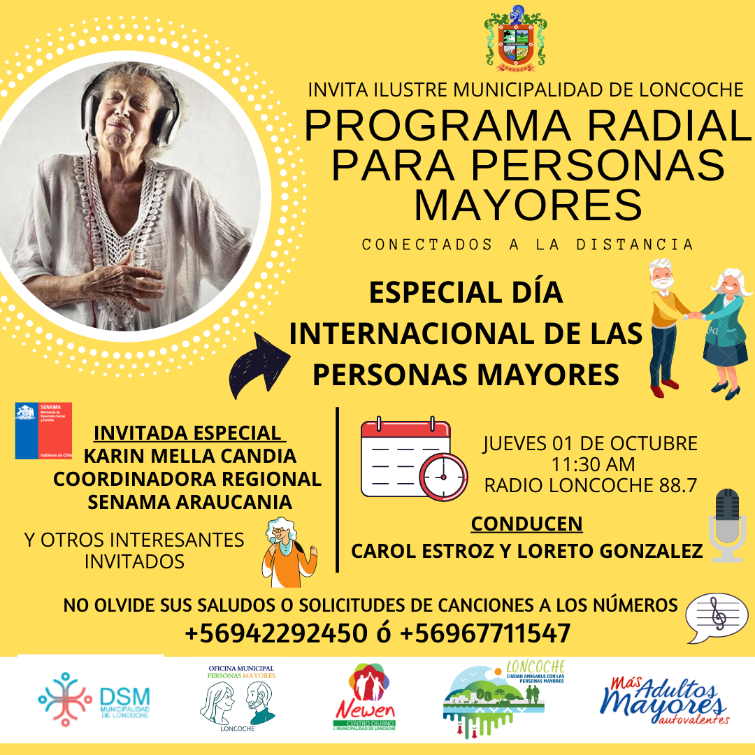 En este momento estás viendo MAÑANA PROGRAMA ESPECIAL DÍA INTERNACIONAL DE LAS PERSONAS MAYORES.