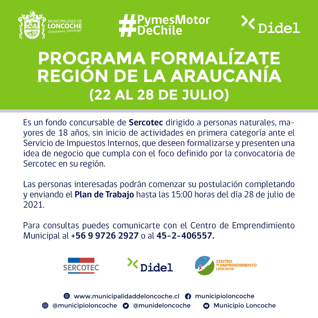 En este momento estás viendo PROGRAMA FORMALÍZATE REGIÓN DE LA ARAUCANÍA.