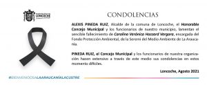 Lee más sobre el artículo CONDOLENCIAS |