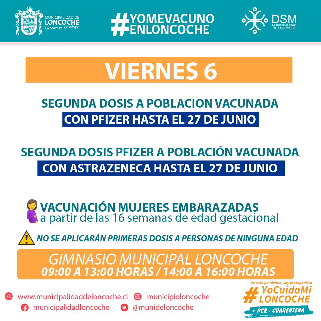 En este momento estás viendo 🛑HOY SE RETOMAN LAS VACUNAS #YoMeVacunoEnLoncoche .