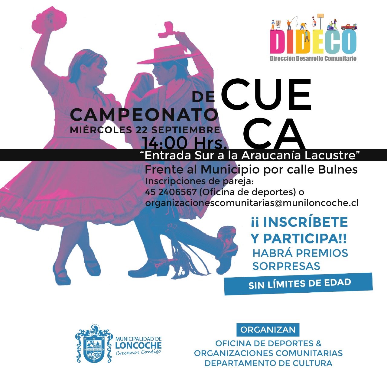 En este momento estás viendo 👏👏 ARRIBA LAS PALMAS, SAQUESE LOS GUANTES 👏👏CAMPEONATO DE CUECA COMUNAL «ENTRADA SUR A LA ARAUCANÍA LACUSTRE»