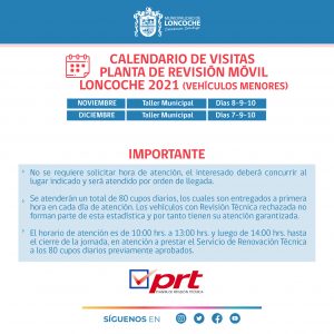 Lee más sobre el artículo DEPARTAMENTO DE TRÁNSITO | PLANTA REVISIÓN TÉCNICA EN LONCOCHE