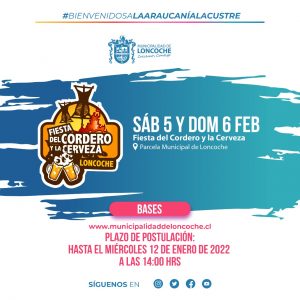 Lee más sobre el artículo BASES FIESTA DEL CORDERO Y LA CERVEZA – LONCOCHE 2022