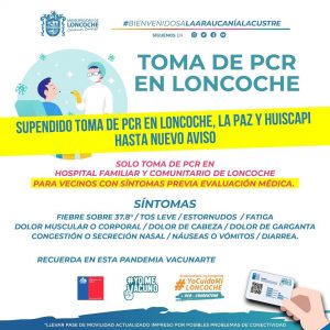 Lee más sobre el artículo TOMA DE PCR EN LONCOCHE.