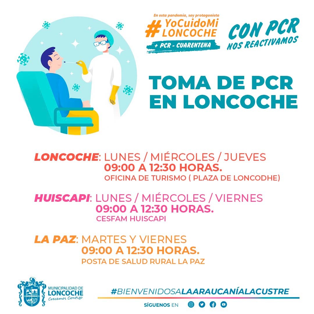 En este momento estás viendo TOMA DE PCR GRATUITO EN LONCOCHE.