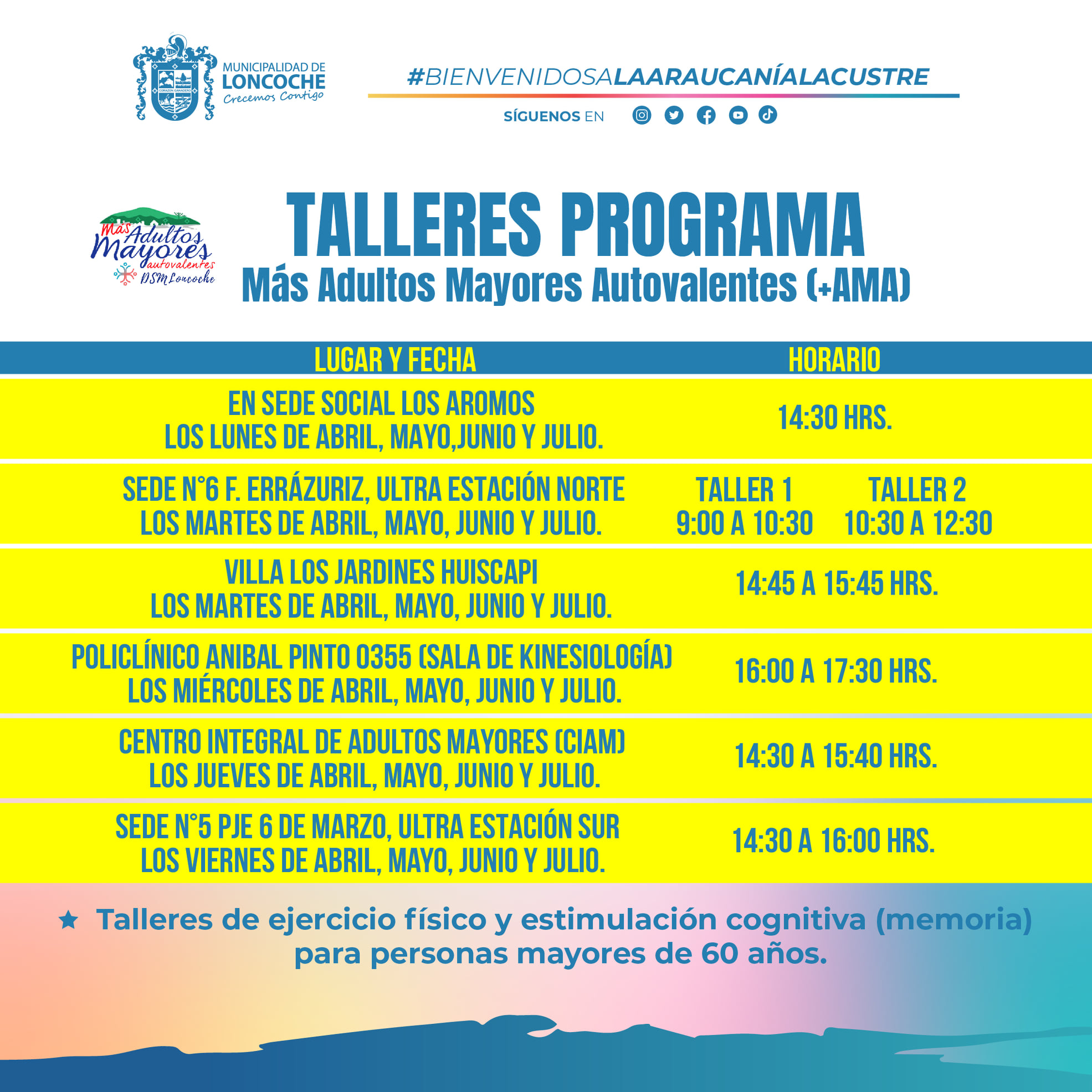 En este momento estás viendo PROGRAMA MÁS ADULTOS MAYORES AUTOVALENTES REALIZARÁ TALLERES.