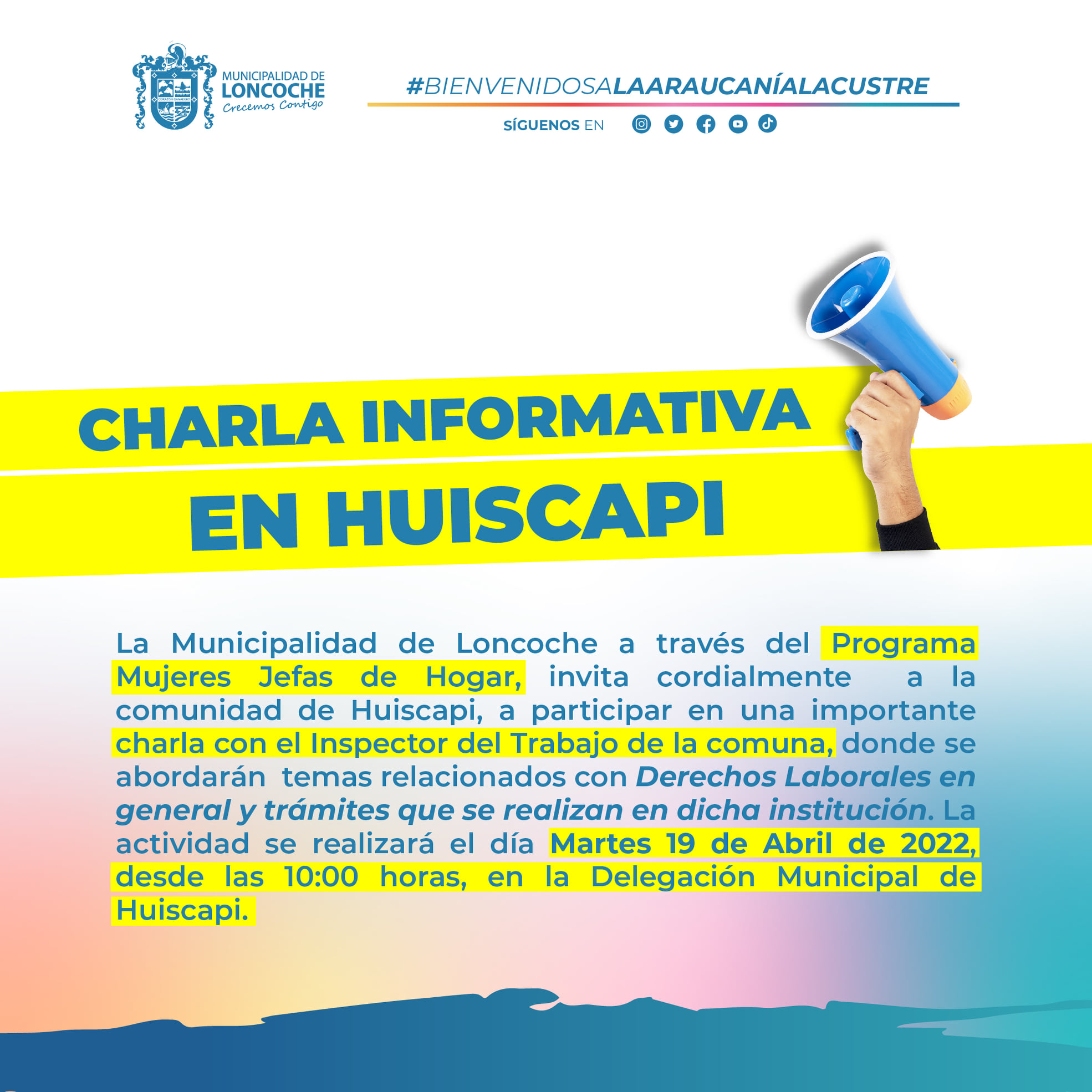 Lee más sobre el artículo ⚠️CHARLA INFORMATIVA EN HUISCAPI.