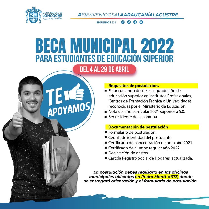 En este momento estás viendo BECAS MUNICIPALES 2022