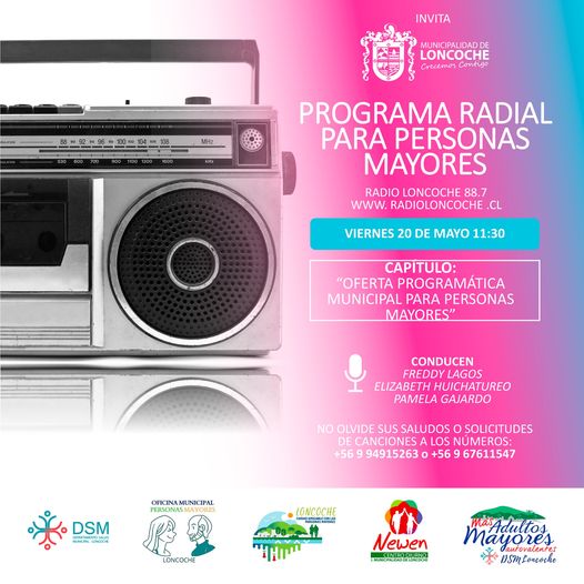 Lee más sobre el artículo PROGRAMA RADIAL PARA ADULTOS MAYORES INICIA NUEVA TEMPORADA EN RADIO LONCOCHE.