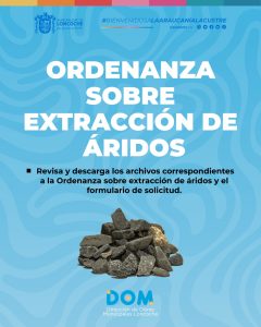 Lee más sobre el artículo ORDENANZA MUNICIPAL SOBRE EXTRACCIÓN DE ÁRIDOS DESDE CAUCES NATURALES QUE CONSTITUYEN BIENES NACIONALES DE USO PÚBLICO Y POZOS LASTREROS FUERA DE CAUCE EN LA COMUNA DE LONCOCHE.