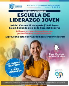 Lee más sobre el artículo PARTICIPA DE LA ESCUELA DE LIDERAZGO JOVEN.