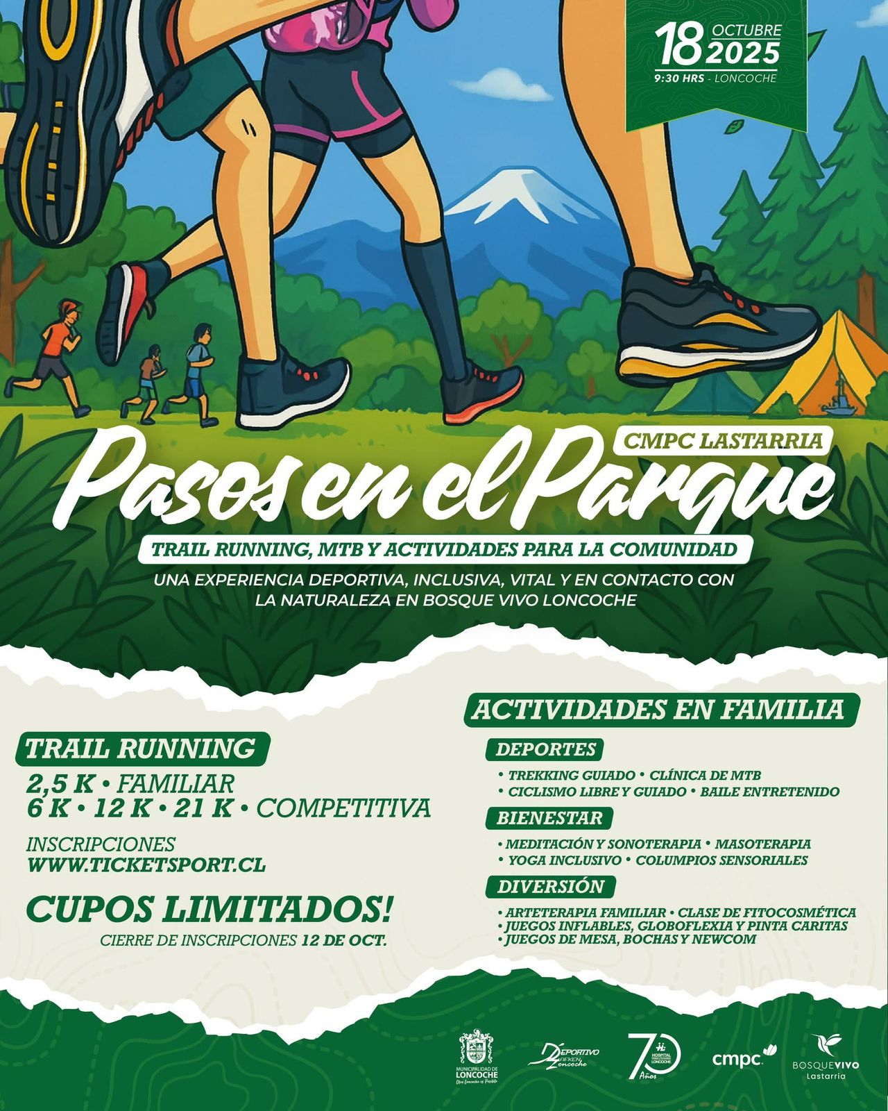 Lee más sobre el artículo LONCOCHE VIVIRÁ SU PRIMERA GRAN EXPERIENCIA DE TRAIL RUNNING EN EL PARQUE CMPC LASTARRIA