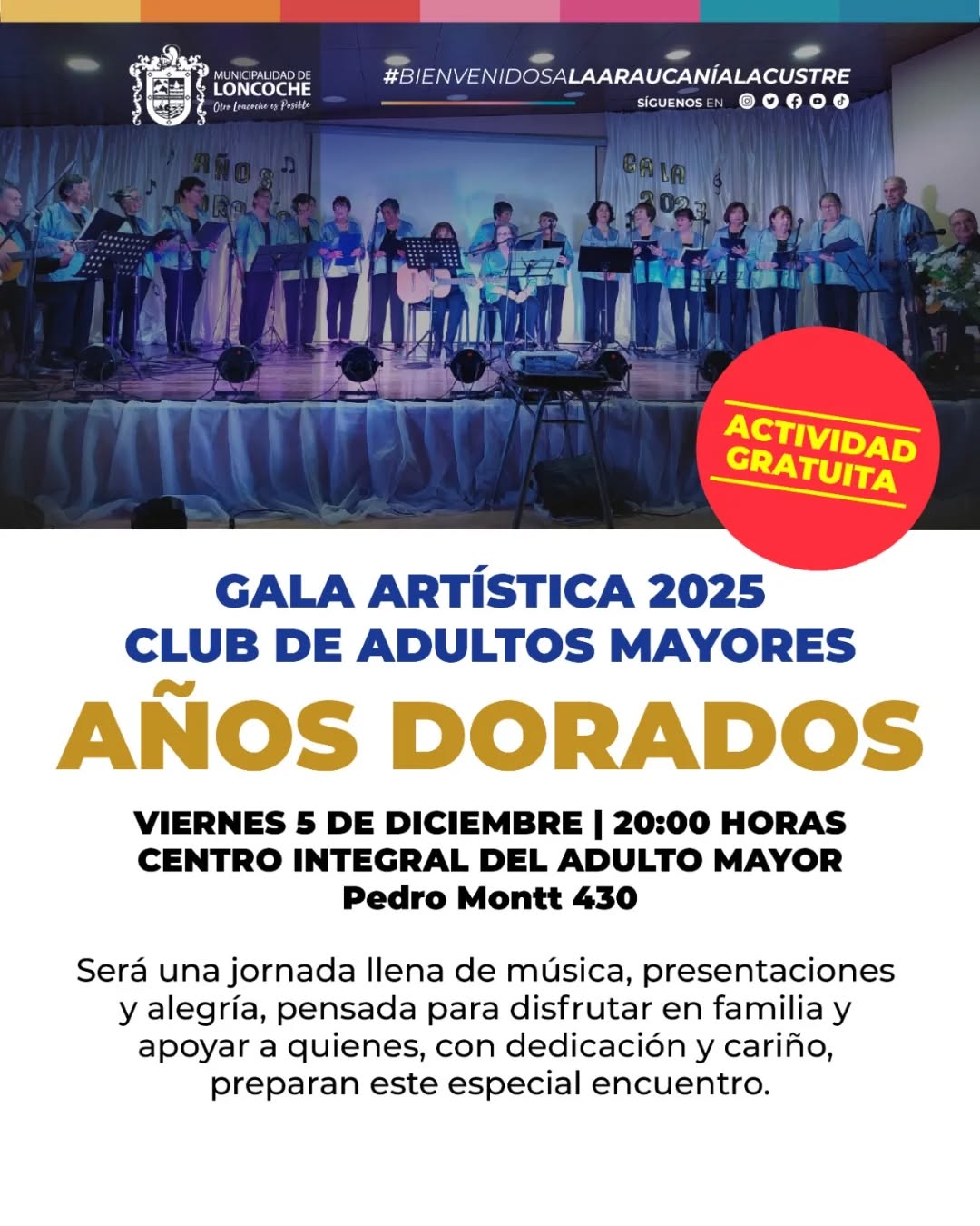 Lee más sobre el artículo Gala Artística del Club de Adultos Mayores “Años Dorados”
