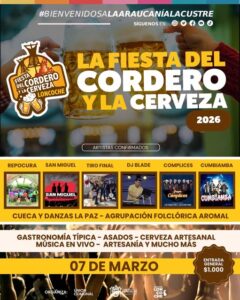 Lee más sobre el artículo 🎉🍺 ¡La Fiesta del Cordero y la Cerveza 2026 llega con todo a Loncoche! 🍖🔥