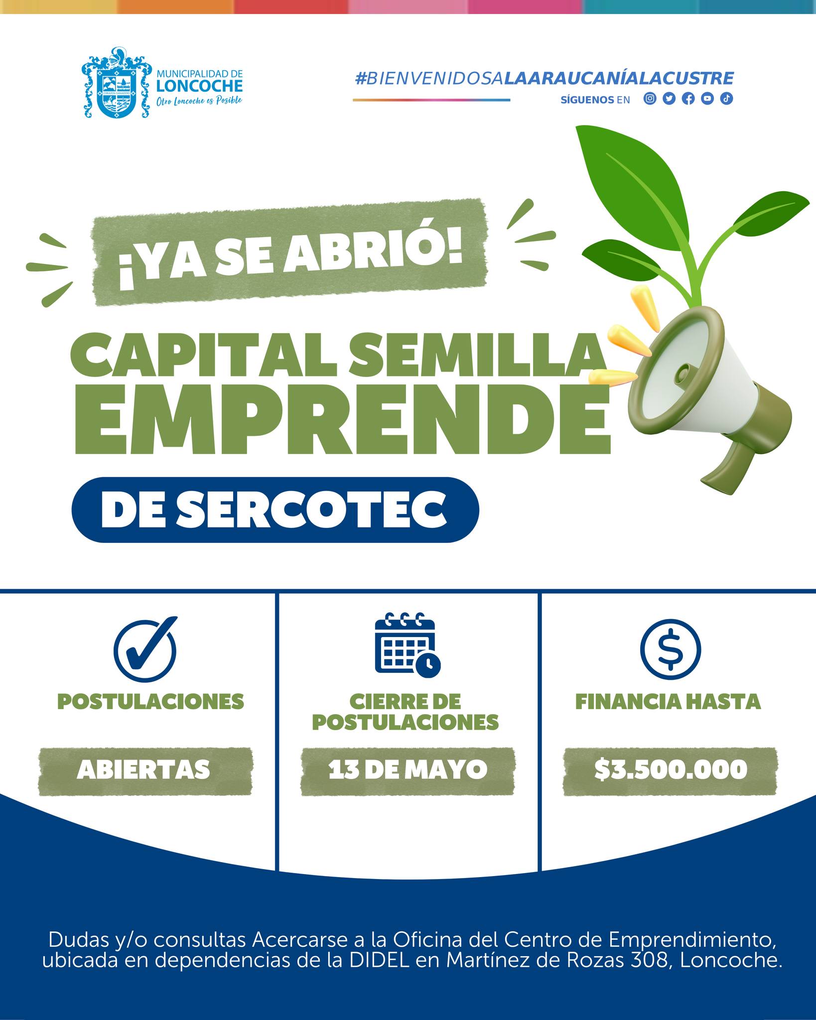 En este momento estás viendo ¡Atención emprendedores y emprendedoras de Loncoche!