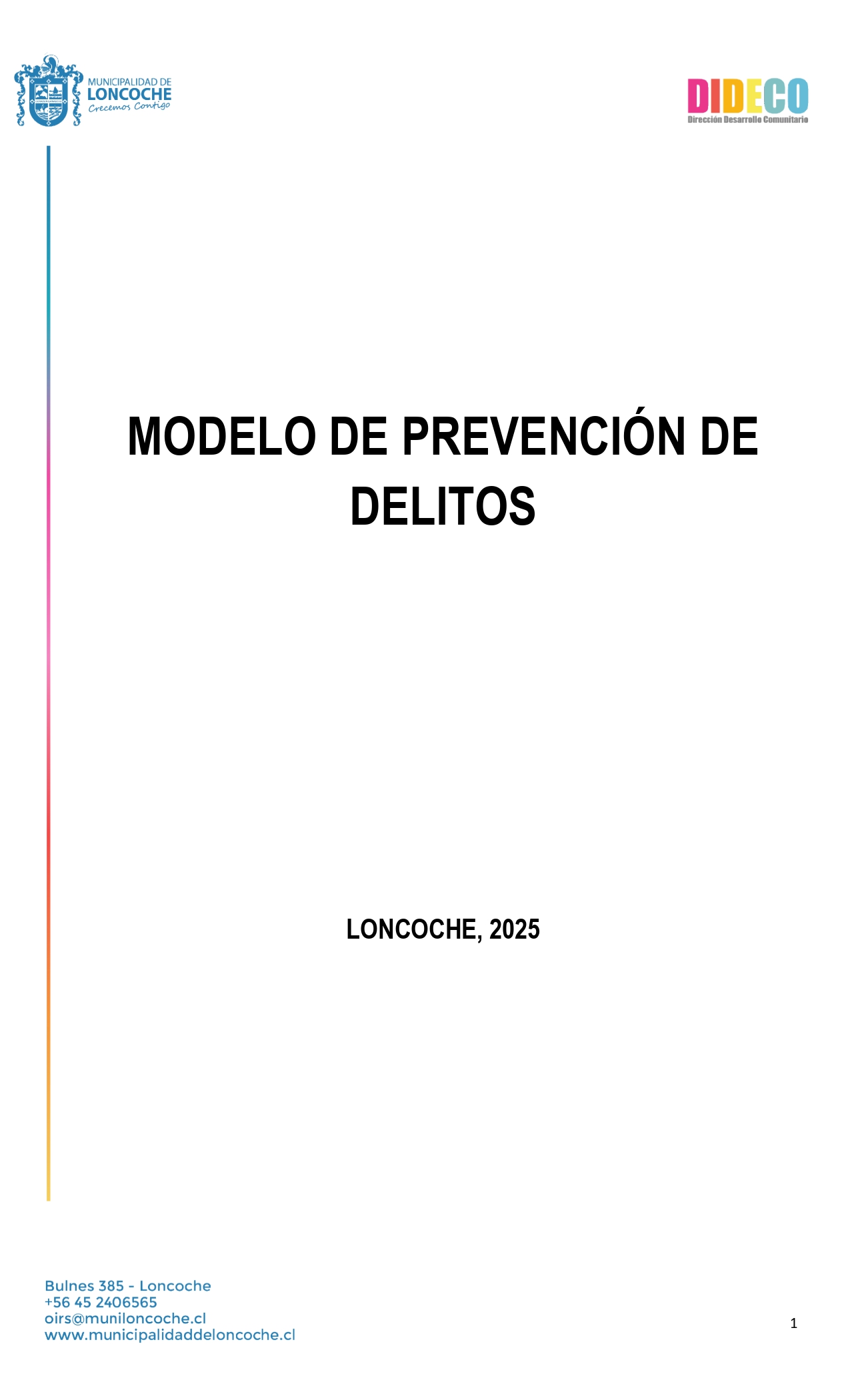 MODELO DE PREVENCIÓN DEL DELITO OLN LONCOCHE – Municipalidad de Loncoche