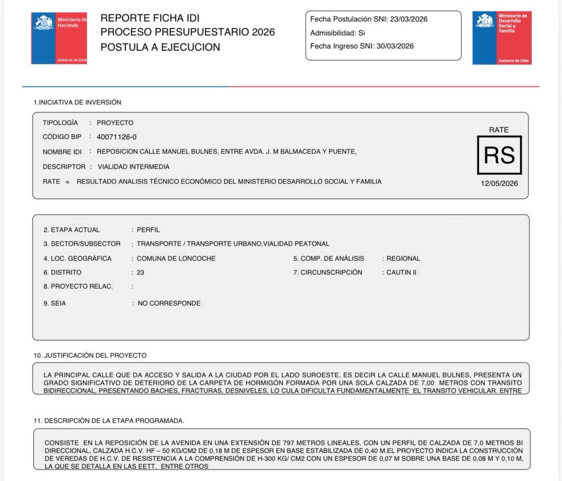 En este momento estás viendo APROBACIÓN DE R.S. (RECOMENDACIÓN SATISTACTORIA) PROYECTO DE REPOSICIÓN CALLE MANUEL BULNES