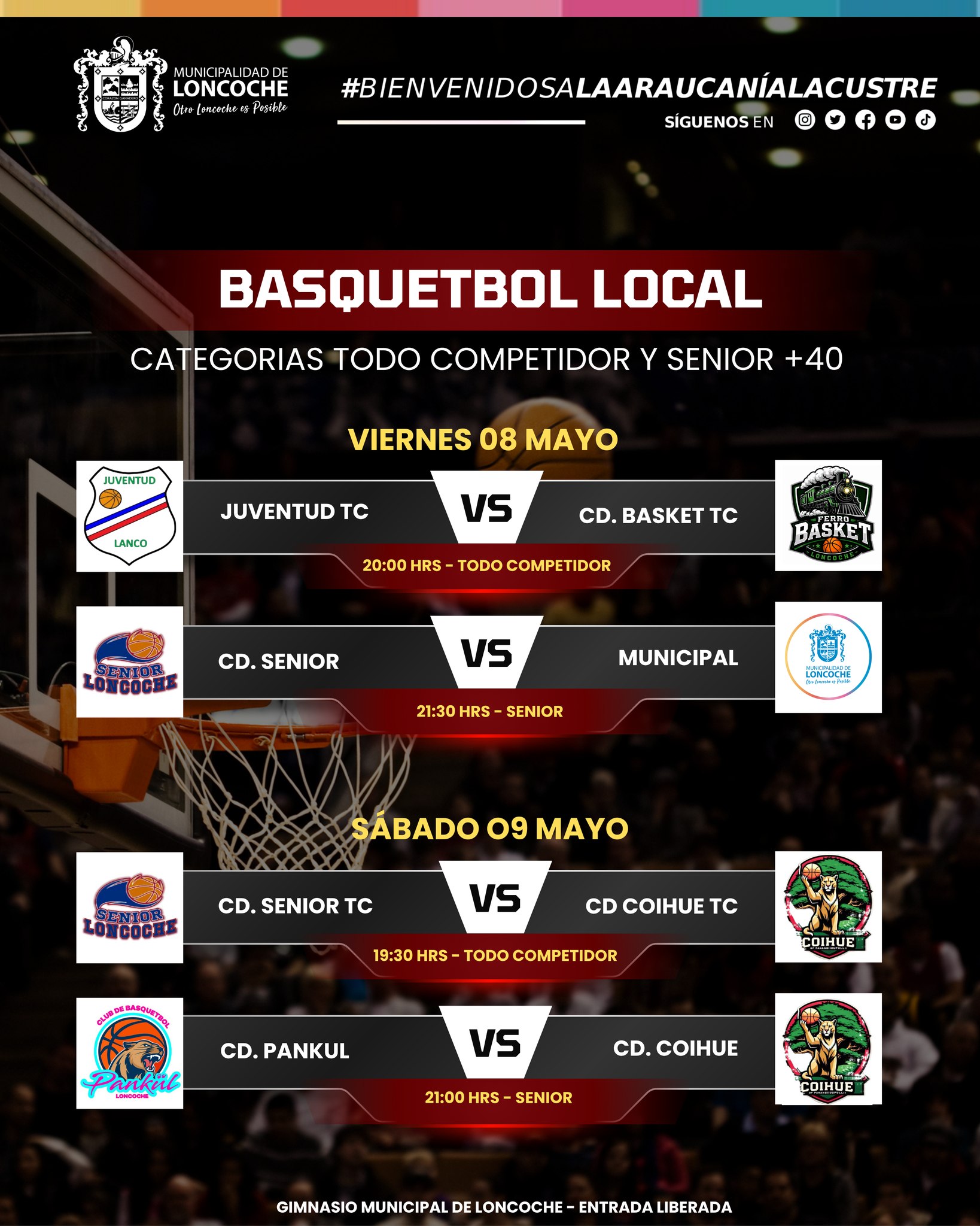 En este momento estás viendo BASQUETBOL LOCAL: ESTE VIERNES Y SÁBADO EN EL GIMNASIO MUNICIPAL