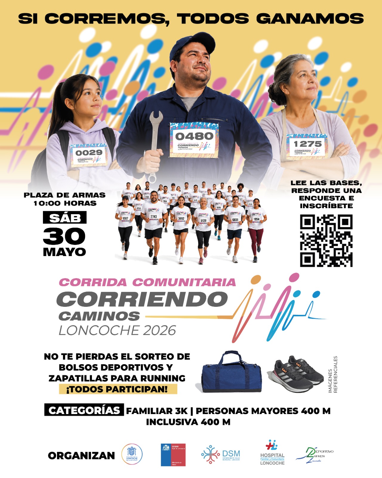 En este momento estás viendo BASES CORRIDA COMUNITARIA «CORRIENDO CAMINOS» LONCOCHE 2026.