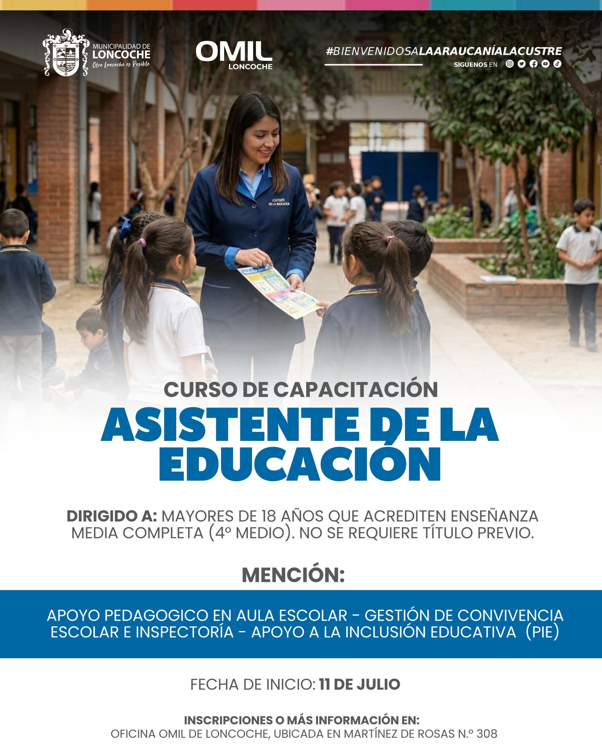 En este momento estás viendo NUEVO CURSO DE CAPACITACIÓN: ASISTENTE DE LA EDUCACIÓN EN LONCOCHE