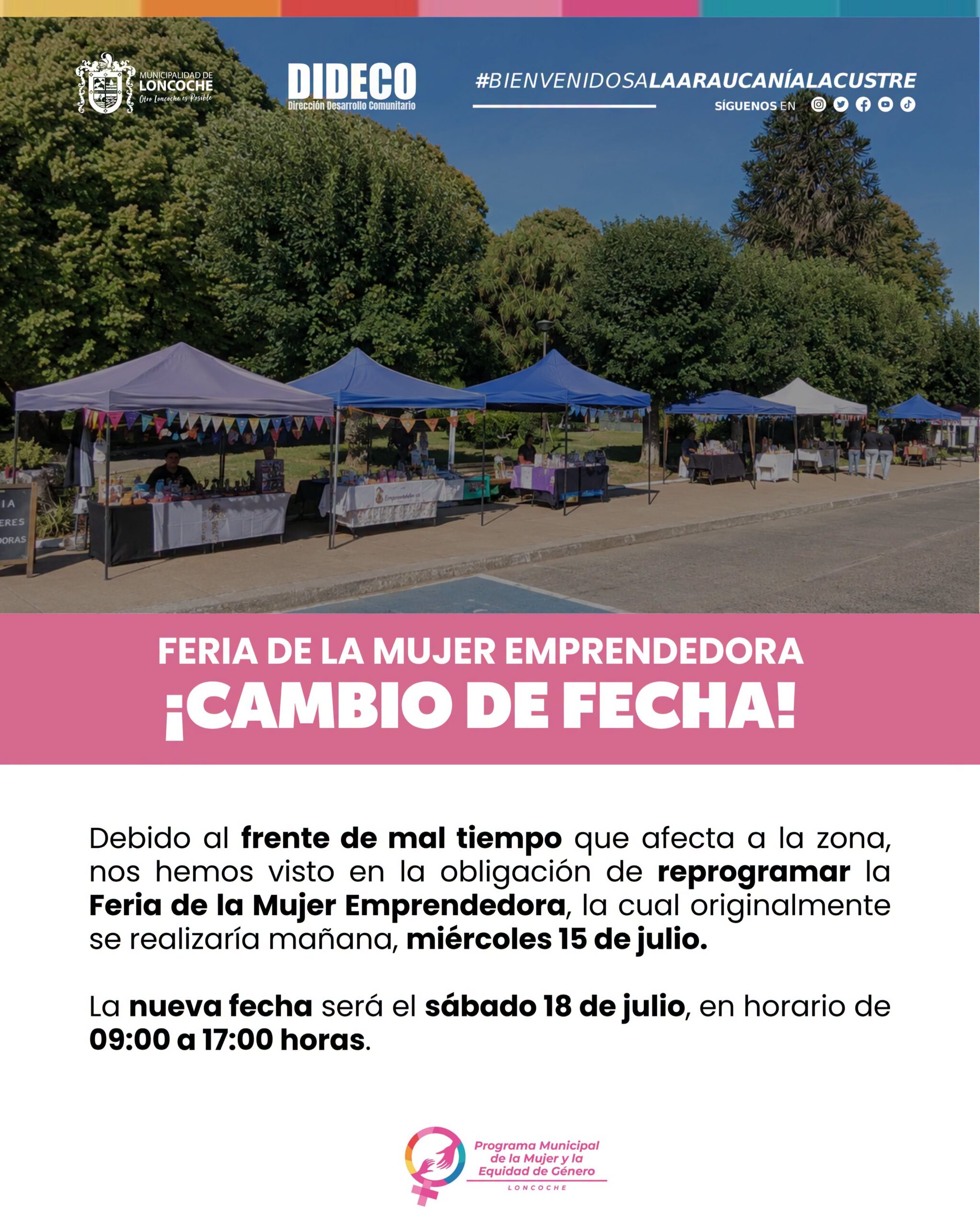 Lee más sobre el artículo FERIA DE LA MUJER EMPRENDEDORA – REPROGRAMADA