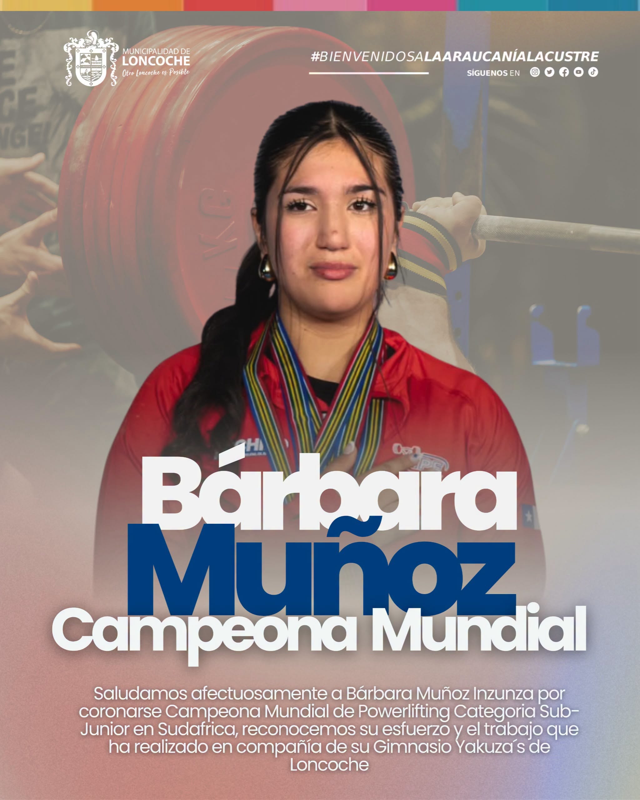 En este momento estás viendo BÁRBARA MUÑOZ INZUNZA ES CAMPEONA MUNDIAL DE POWERLIFTING EN SUDÁFRICA