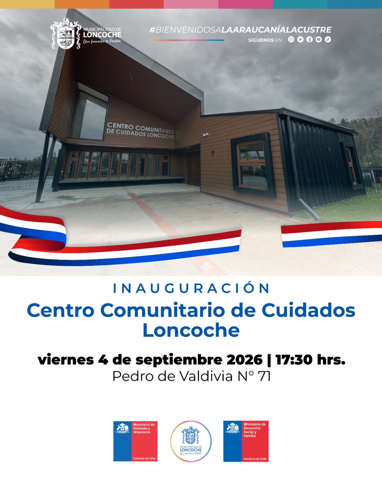 En este momento estás viendo INVITACIÓN A LA INAUGURACIÓN DEL CENTRO COMUNITARIO DE CUIDADOS LONCOCHE
