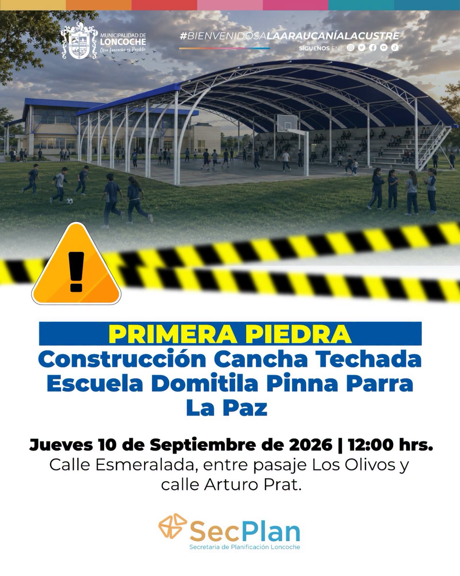 Lee más sobre el artículo PRIMERA PIEDRA | CANCHA TECHADA ESCUELA DOMITILA PINNA PARRA